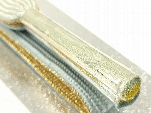 平和屋着物●和装小物 上質な帯締め 高麗組 綾出し 暈し 金糸 箱付き 逸品 未使用 AAAS2862ay