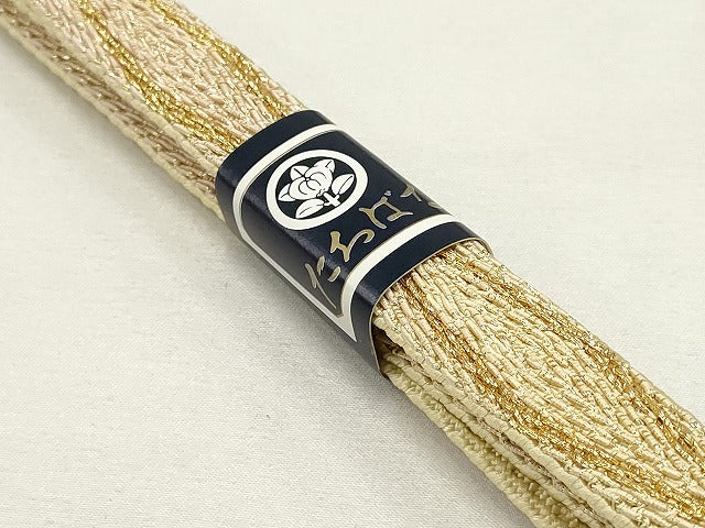 平和屋着物●和装小物 上質な帯締め 平組 暈し 金糸 武者小路謹製 箱付き 逸品 未使用 AAAS2860ay