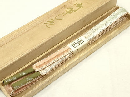 平和屋着物●和装小物 上質な帯締め 大和高麗組 暈し 金糸 箱付き 逸品 未使用 AAAS2865ay