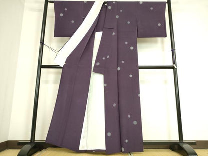 平和屋着物▽上質な小紋 彫士：矢田昇・染士：服部賓洞 単衣 雪輪文 高島屋扱い 正絹 逸品 DAAT9100az