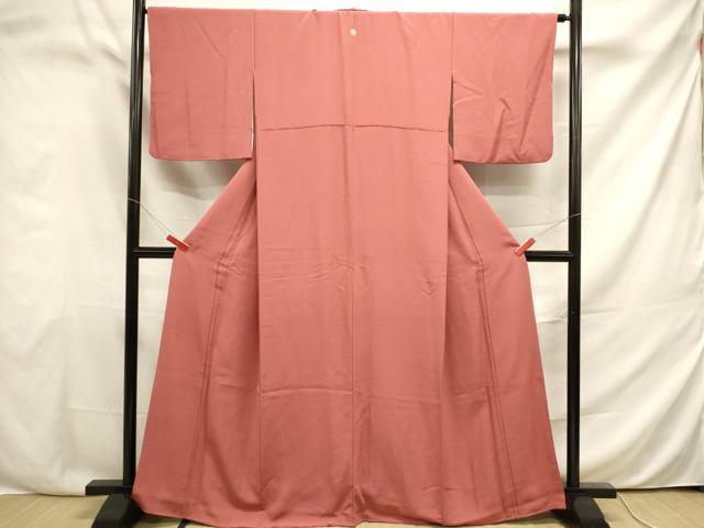 平和屋着物●上質な色無地 銀朱色 正絹 逸品 DAAP9869op