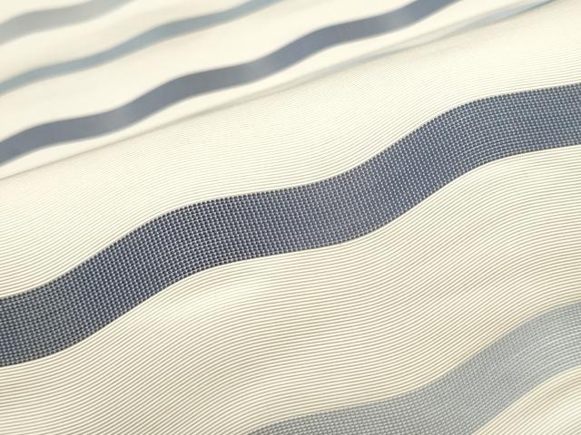 平和屋着物●本場筑前博多織　八寸名古屋帯　よろけ縞　三越扱い　正絹　逸品　CAAR1347hy