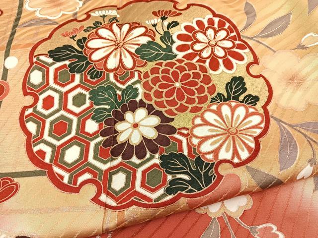 平和屋着物□豪華振袖 雪輪花文 暈し染め 金彩 正絹 逸品 BAAS6689me