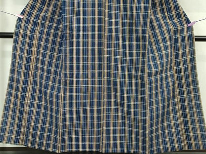 平和屋本店■極上　国指定無形文化財　丹波布　単衣　格子　逸品　未使用　DZAA0428kh5