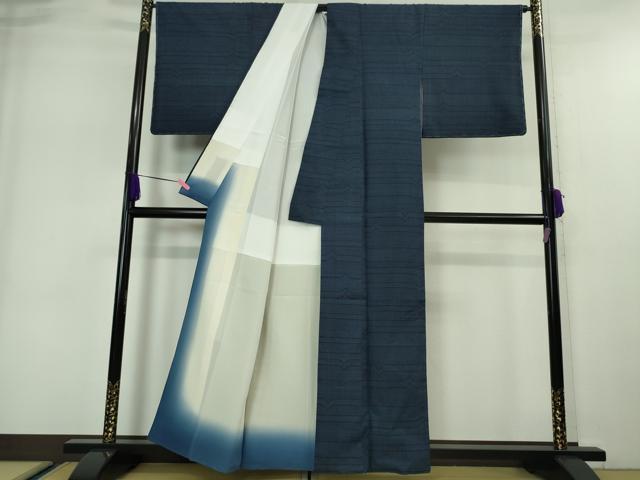 平和屋本店●極上 綿薩摩 東郷織物謹製 手織 160亀甲 實篤 永江明夫 綿 逸品 DZAA0210kh5