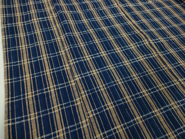 平和屋本店■極上　国指定無形文化財　丹波布　単衣　格子　逸品　未使用　DZAA0428kh5