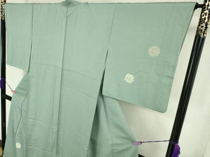平和屋本店●極上 山口美術織物 皇室 伊勢神宮御用 西陣織 訪問着 唐織 花丸文 金銀糸 ウォーターグリーン色地 逸品 DZAA2622kh5