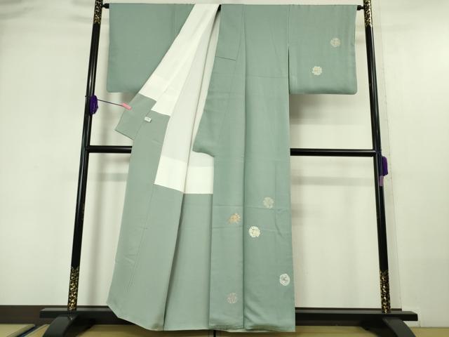 平和屋本店●極上 山口美術織物 皇室 伊勢神宮御用 西陣織 訪問着 唐織 花丸文 金銀糸 ウォーターグリーン色地 逸品 DZAA2622kh5