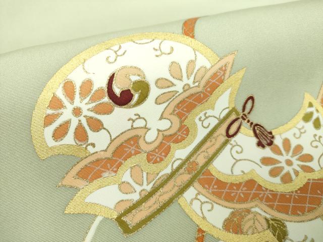 平和屋着物●塩瀬 九寸名古屋帯 鳥兜 夏虫色地 金彩 正絹 逸品 DAAQ3024ps