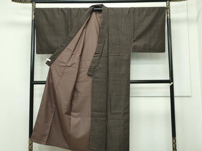 平和屋本店●極上 国指定重要無形文化財 本場久米島紬 山川信作 手織 男性 アンサンブル 証紙付き 逸品 未使用 CZAA2220s5