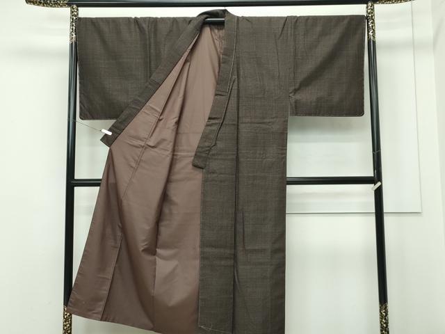 平和屋本店●極上 国指定重要無形文化財 本場久米島紬 山川信作 手織 男性 アンサンブル 証紙付き 逸品 未使用 CZAA2220s5