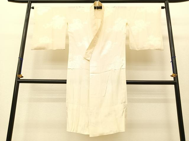 平和屋着物■長襦袢 無双仕立て 花車地紋 薄卵色 正絹 逸品 BAAR1373by
