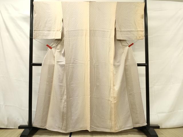 平和屋着物▽上質な小紋 単衣 市松地紋 暈し染め 正絹 逸品