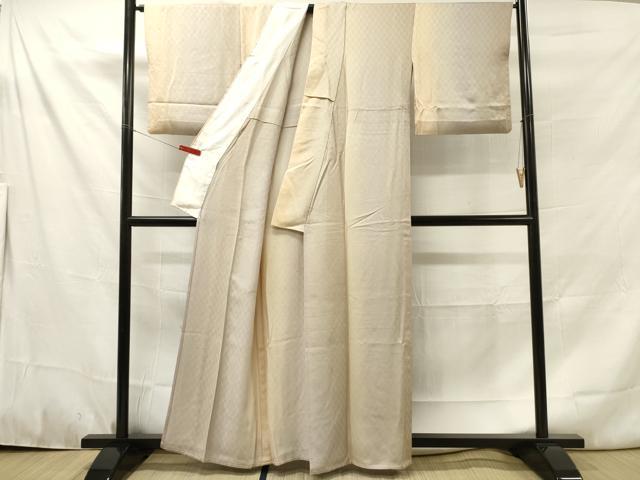 小紋 市松に型染 美しい加工 正絹 AK-4821 Z310 小紋 型染め 正絹