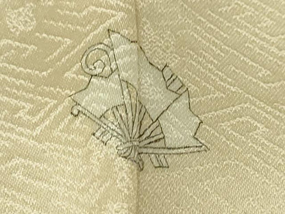 平和屋本店■極上　皇室献上作家　藤井寛　訪問着　駒刺繍　雲重ね　薄卵色地　金彩　三越扱い　逸品　DZAA4992kh5