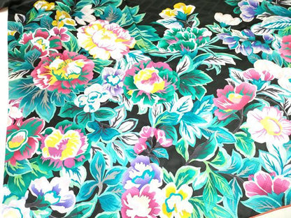 平和屋着物●豪華振袖 草花文 黒地 金彩 正絹 逸品 DAAR0318yyy