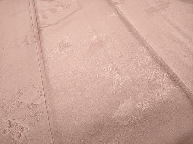 平和屋着物●上質な色無地　雲取り花地紋　石竹色　正絹　逸品　CAAQ6784yk