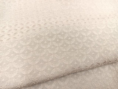 平和屋着物▽上質な色無地 単衣 七宝地紋 枯野色 正絹 逸品 BAAS7893yc