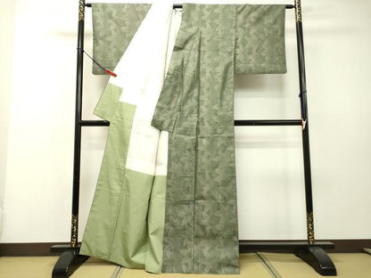 平和屋着物●本場大島紬　7マルキ　草葉文　正絹　逸品　DAAR4370tw