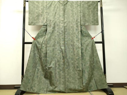平和屋着物●本場大島紬　7マルキ　草葉文　正絹　逸品　DAAR4370tw