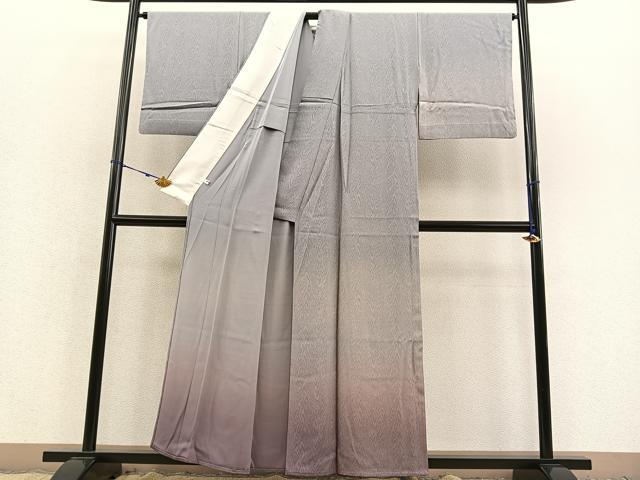 平和屋着物▽訪問着 単衣 木目文様 暈し染め 正絹 逸品 BAAS8333hv