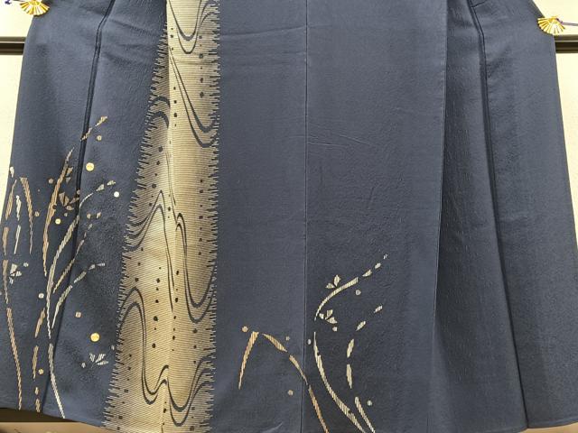 平和屋着物▽訪問着 単衣 駒刺繍 流水花文 暈し染め 金銀彩 正絹 逸品 BAAS8321hv