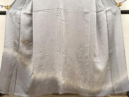 平和屋着物▽訪問着 単衣 刺繍 吹き寄せ花唐草文 暈し染め 金彩 正絹 逸品 BAAS8319hv