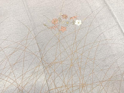 平和屋着物▽訪問着 単衣 刺繍 吹き寄せ花唐草文 暈し染め 金彩 正絹 逸品 BAAS8319hv