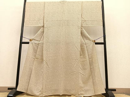 平和屋着物▽上質なお召　単衣　飾花文　正絹　逸品　BAAS8349hv