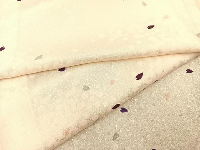 平和屋着物▽上質な小紋 単衣 桜吹雪 正絹 逸品 BAAS8343hv