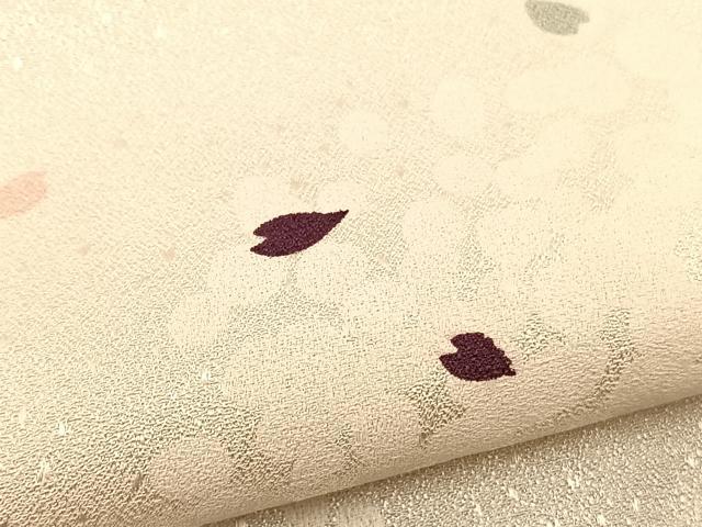 平和屋着物▽上質な小紋 単衣 桜吹雪 正絹 逸品 BAAS8343hv