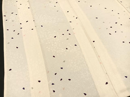 平和屋着物▽上質な小紋 単衣 桜吹雪 正絹 逸品 BAAS8343hv