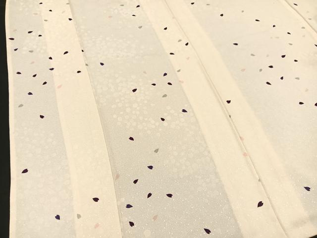 平和屋着物▽上質な小紋 単衣 桜吹雪 正絹 逸品 BAAS8343hv