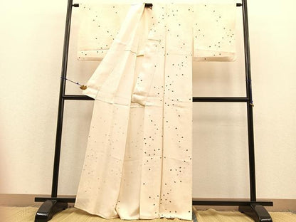 平和屋着物▽上質な小紋 単衣 桜吹雪 正絹 逸品 BAAS8343hv