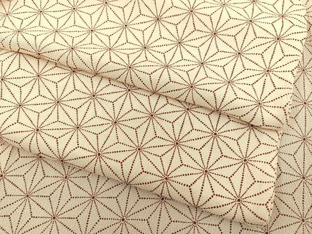 平和屋着物▽上質な小紋 単衣 麻の葉文様 鬼しぼ縮緬 正絹 逸品 BAAS8342hv