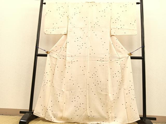 平和屋着物▽上質な小紋 単衣 桜吹雪 正絹 逸品 BAAS8343hv