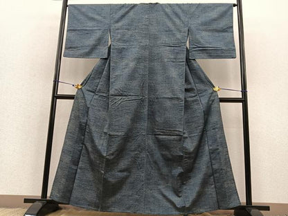 平和屋着物▽上質な紬 単衣 霞文 正絹 逸品 BAAS8359hv