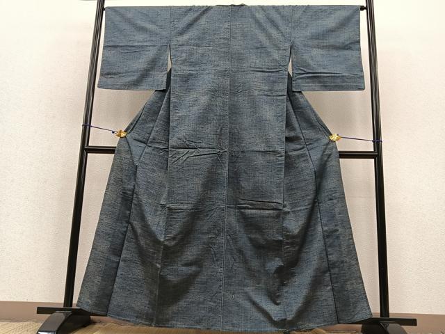 平和屋着物▽上質な紬 単衣 霞文 正絹 逸品 BAAS8359hv