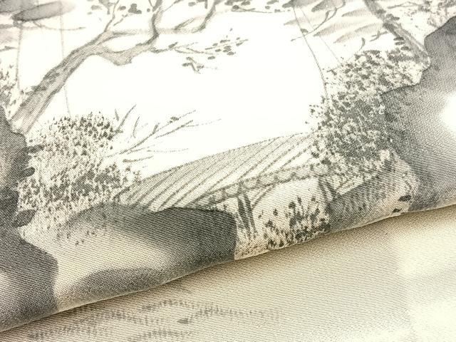 平和屋着物▽訪問着 単衣 手描き 風景文 暈し染め 正絹 逸品 BAAS8373hv