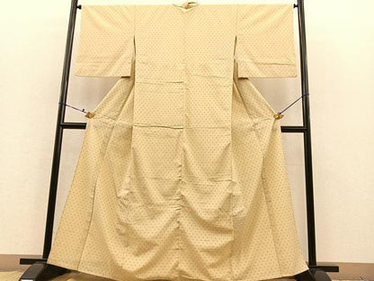 平和屋着物▽本塩沢 単衣 十字絣文様 正絹 逸品 BAAS8384hv