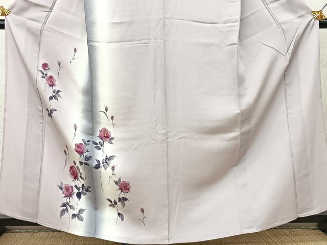 平和屋着物▽訪問着　単衣　薔薇　暈し染め　金彩　正絹　逸品　BAAS8004yc