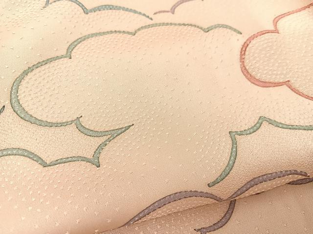 平和屋着物▽上質な小紋 単衣 雲重ね文様 正絹 逸品 BAAS8006yc