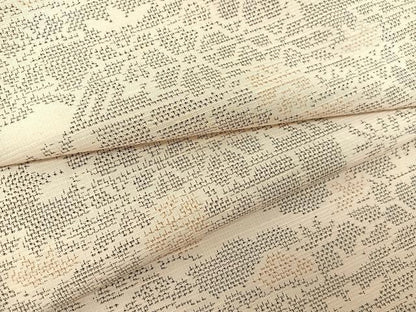平和屋着物▽上質な紬 単衣 雲取り風景花文 正絹 逸品 BAAS8012yc