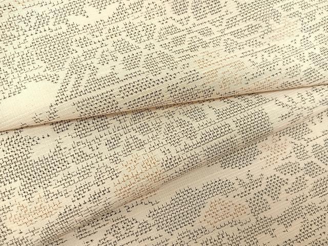 平和屋着物▽上質な紬 単衣 雲取り風景花文 正絹 逸品 BAAS8012yc