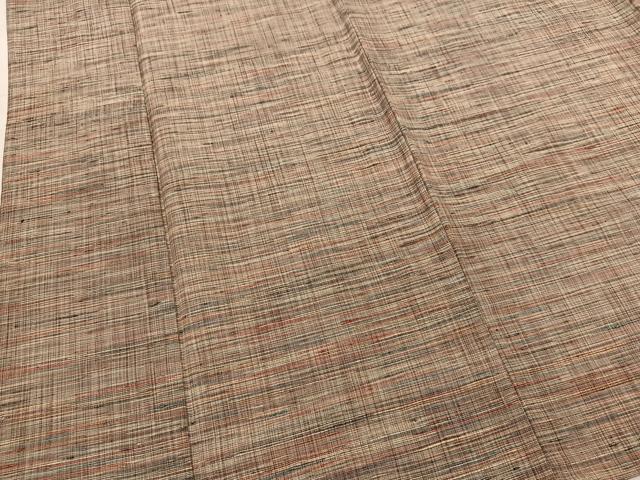 平和屋着物▽上質な紬 単衣 霞文 正絹 逸品 BAAS8028yc