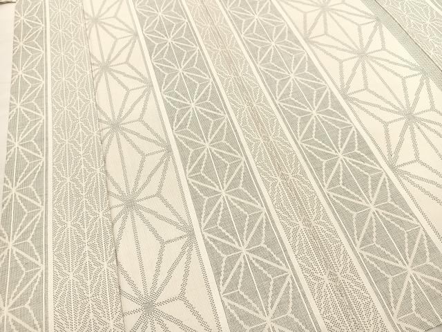 平和屋着物▽本場大島紬 単衣 麻の葉間道 正絹 逸品 BAAS8030yc