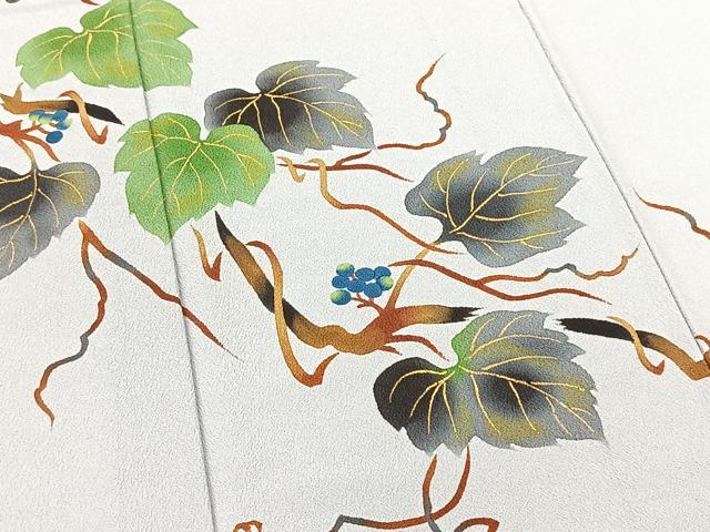 平和屋着物▽豪華色留袖 単衣 手描き 葡萄蔦の葉文 洗える最高級着物 ＜英＞はなぶさ謹製 金彩 BAAS8035yc