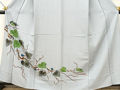 平和屋着物▽豪華色留袖 単衣 手描き 葡萄蔦の葉文 洗える最高級着物 ＜英＞はなぶさ謹製 金彩 BAAS8035yc