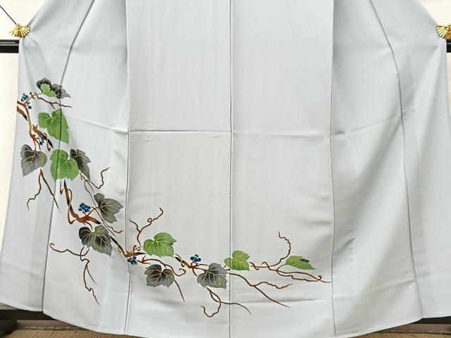 平和屋着物▽豪華色留袖 単衣 手描き 葡萄蔦の葉文 洗える最高級着物 ＜英＞はなぶさ謹製 金彩 BAAS8035yc