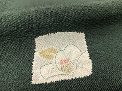 平和屋着物▽上質な小紋 単衣 色紙重ね椿花文 正絹 逸品 BAAS8036yc